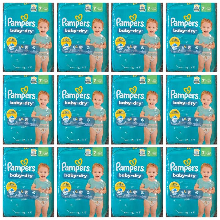 Lot de 240 Couches Pampers Baby Dry 15+ kg Taille 7 Neuf