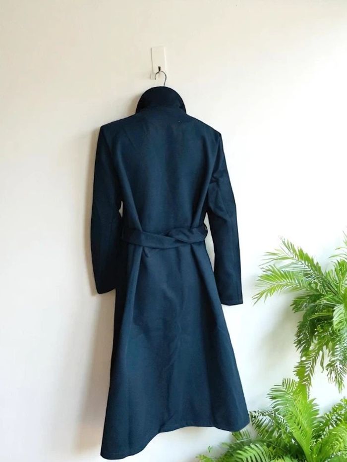 Manteau long col revers marine - photo numéro 4