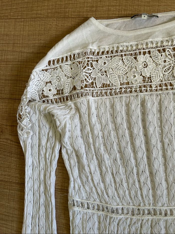 Pull léger blanc à manches longues Morgan taille S TBE - photo numéro 9