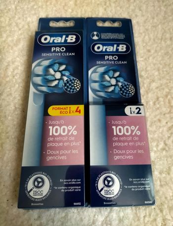 Lot 6 brossettes Oralb pro sensitive clean
