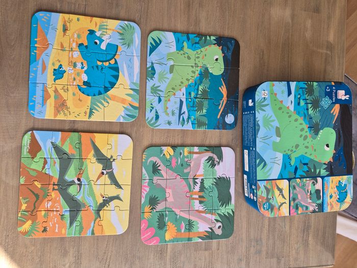 Lot de 4 Puzzle évolutifs- Dinosaures