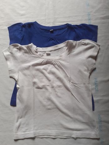 Lot de 2 tee shirts bleu et blanc