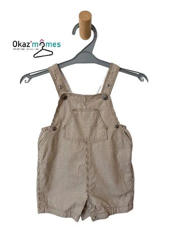 Salopette d'été marron à rayures - Petit Bateau 3 mois (60cm)