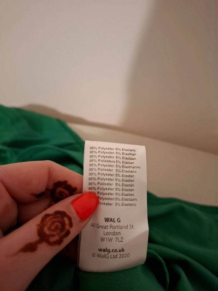 Robe verte chic asymétrique WalG taille XXS/XS 32/34 - photo numéro 11