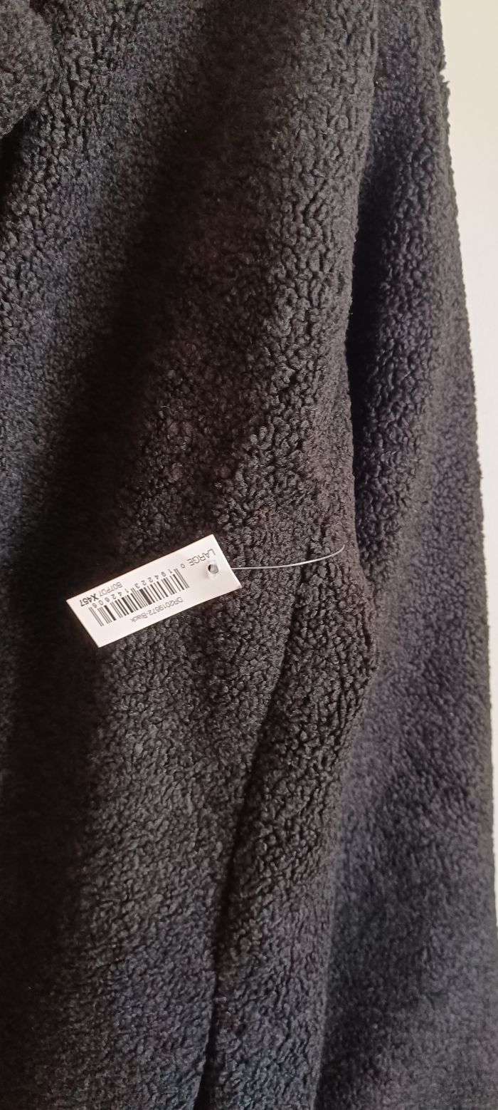 Manteau sherpa molleton noir - photo numéro 6