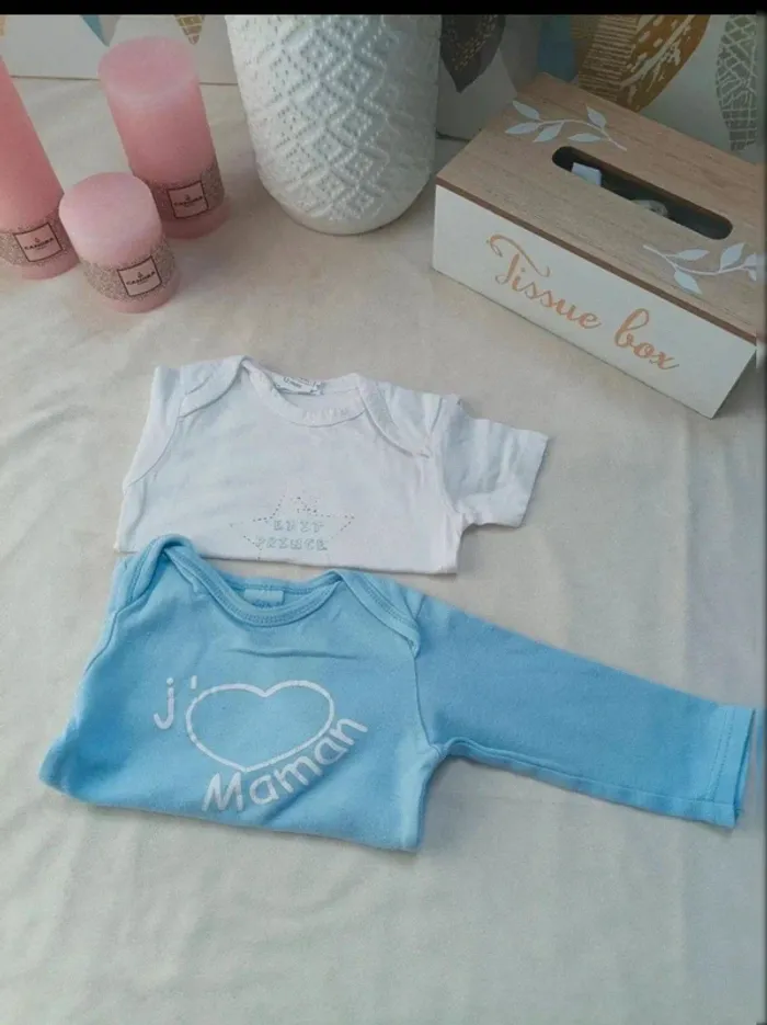 Lot de 2 bodys garçon 12 mois