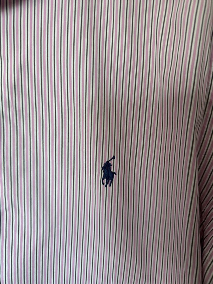 Chemise rayée Ralph Lauren homme – Taille 42/XL – Violet clair - photo numéro 2