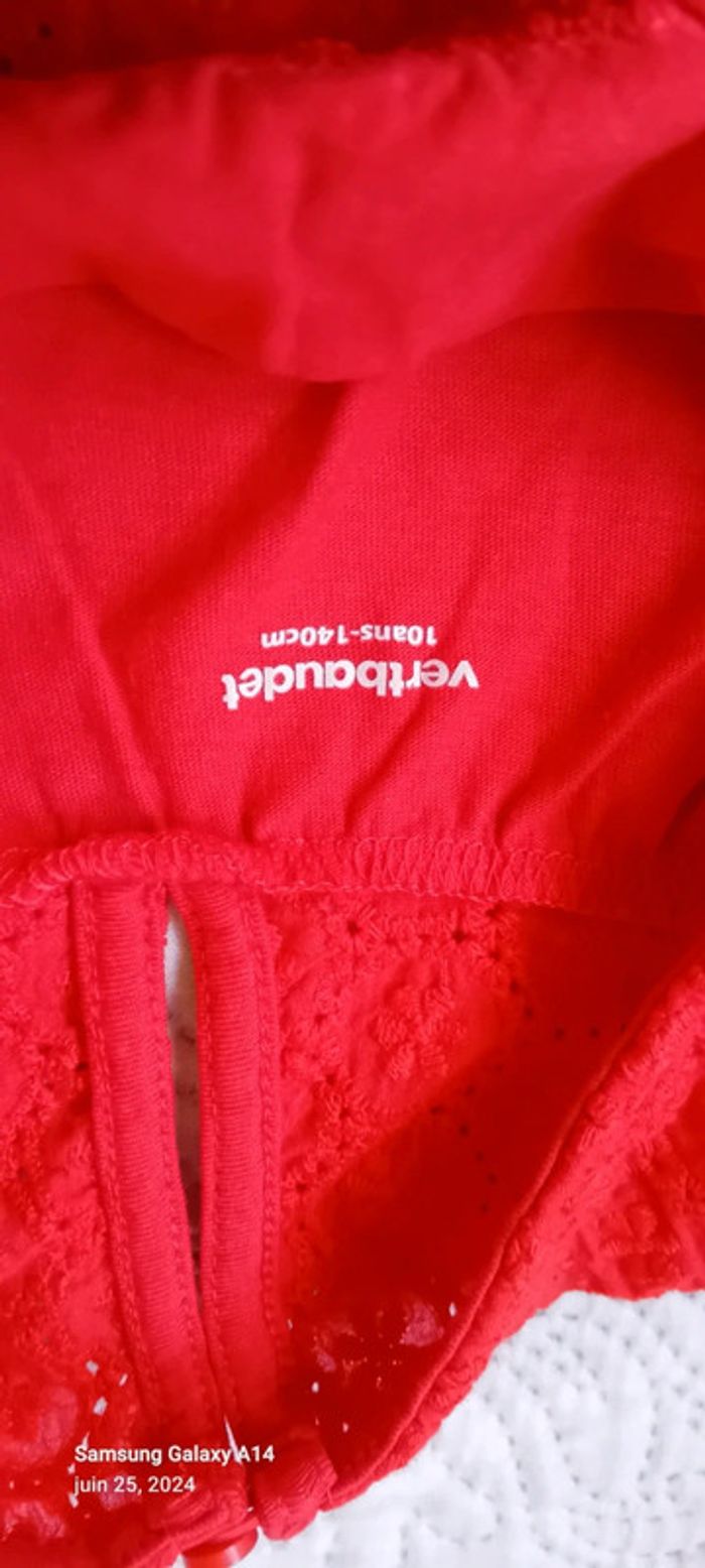 Tunique débardeur avec broderies rouge fille 10 ans vert baudet - photo numéro 11