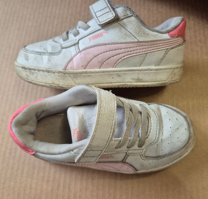 Basket Puma pointure 27 blanche et rose - photo numéro 3
