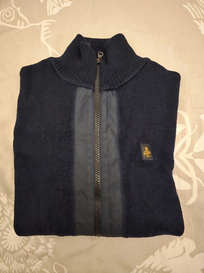 🌟 Pull col camioneur full zipp bleu marine Cruz homme - Taille XL 🌟