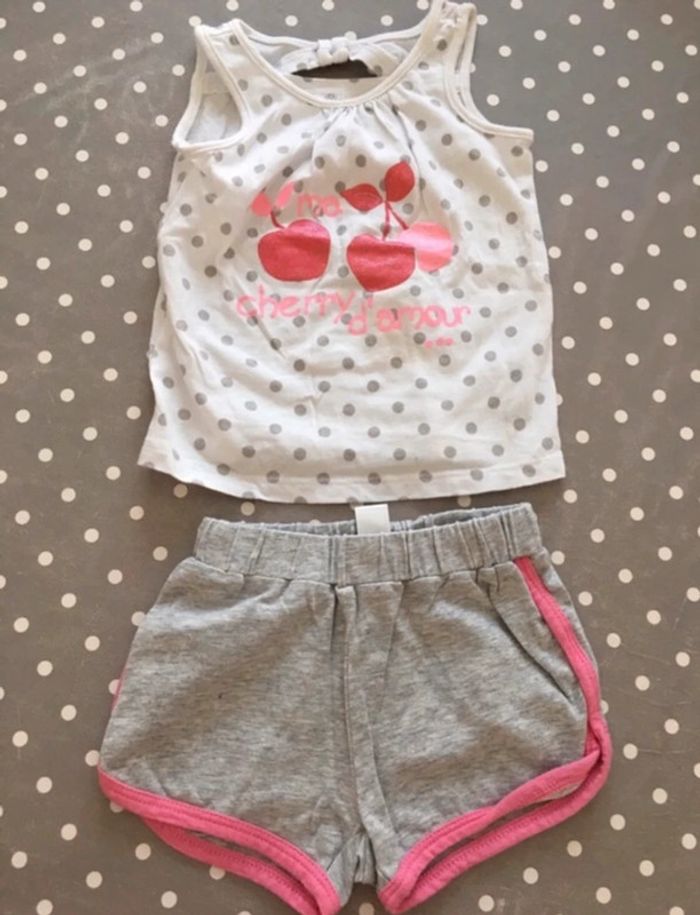 Débardeur et short cerise