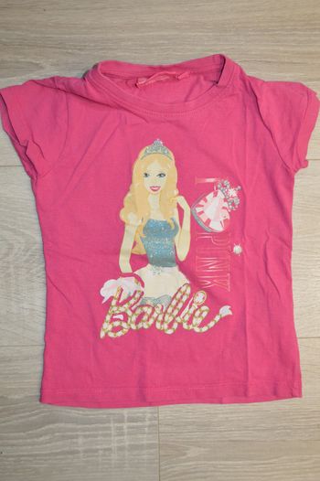 Tee shirt manches courtes rose Barbie 3 ans