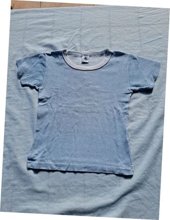 Tshit Manches courtes Petit bateau 4 ans carreau bleu et blanc