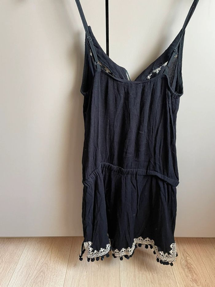 Combinaison short noir bohème pompons noir M 38 - photo numéro 2