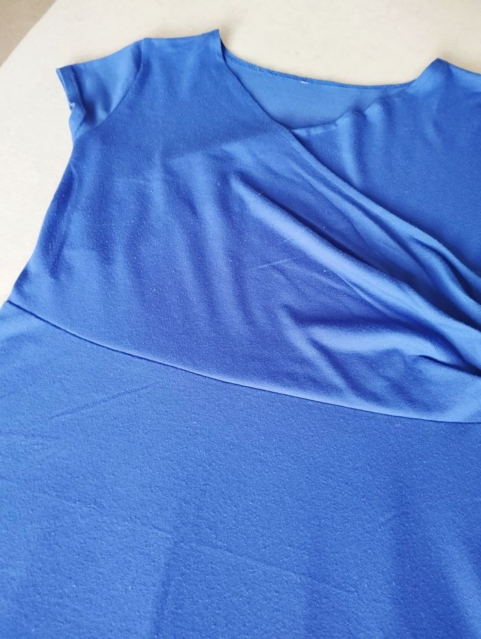 Robe coton midi bleu marine, taille 38 - photo numéro 4