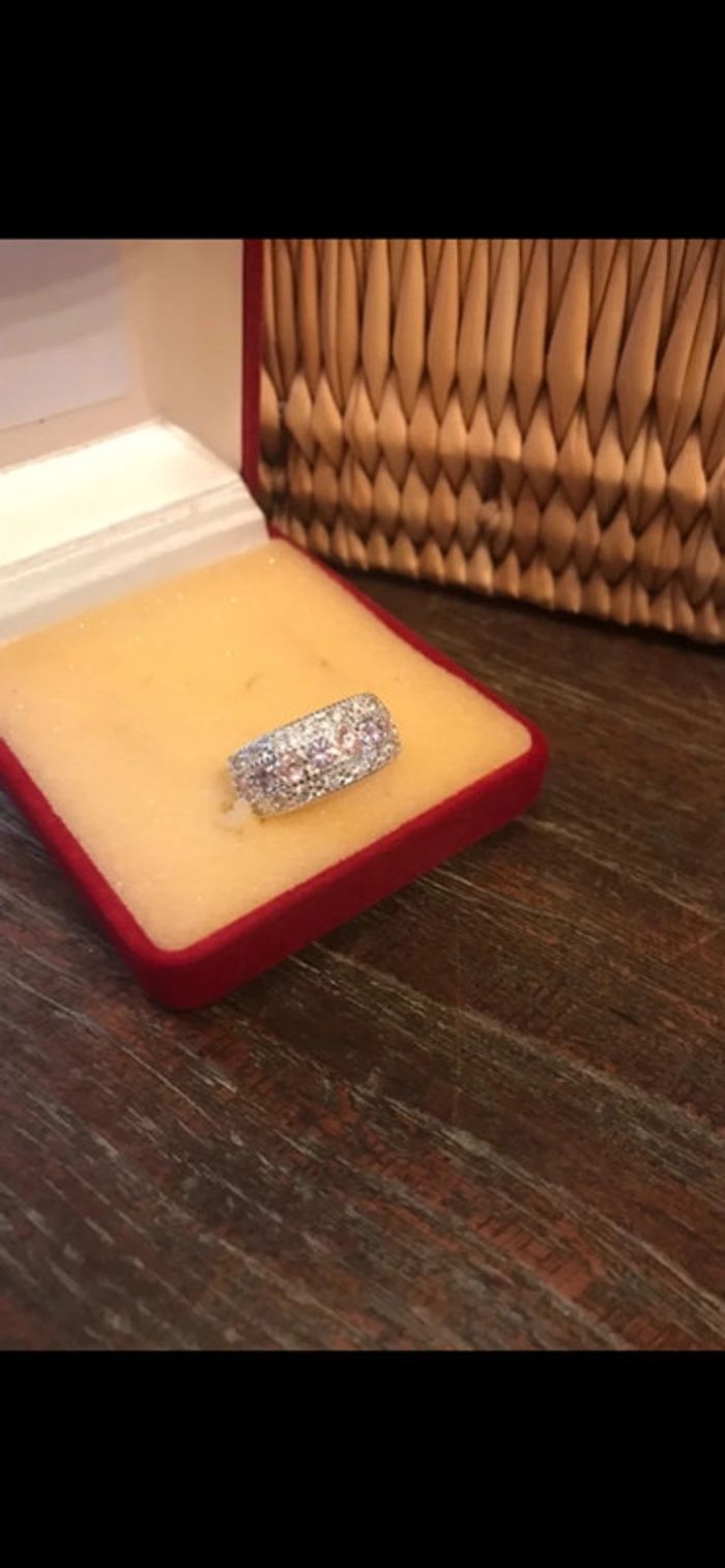 Magnifique bague avec pierres roses et parmes, taille 57 - photo numéro 8