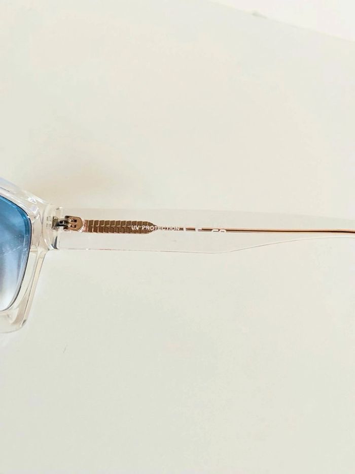 Lunette de soleil mixte transparente verres bleus dégradés UV protection catégorie 1 - photo numéro 4