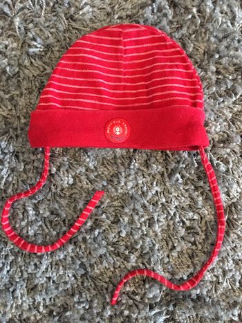 Bonnet bébé fille ou garçon Confetti monsieur lapin rouge à rayures