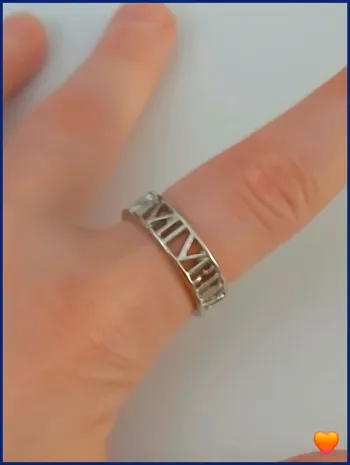 Bague chiffre romain en acier inoxydable