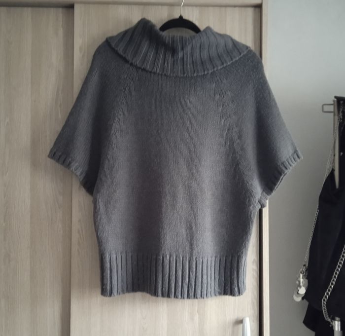 Jolie pull col roulé couleur gris - photo numéro 3