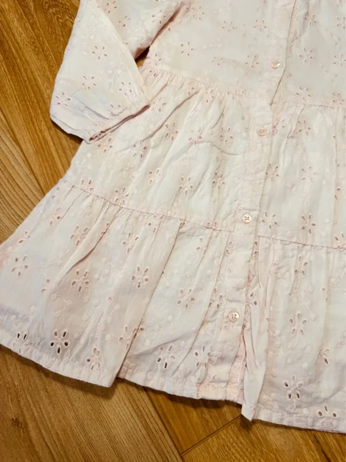 Taille 2-3 ans robe à manches longues et bandeau TAO Primark rose pale * broderie anglaise * 🌺 - photo numéro 3
