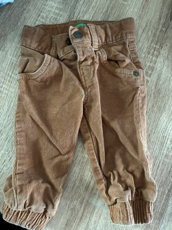 Pantalon velour beige 6 mois benetton