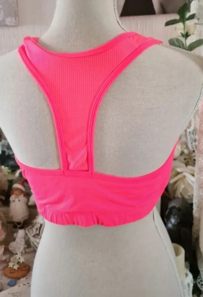 Brassière de sport rose fluo Domyos Decathlon Taille XL Neuve - photo numéro 2