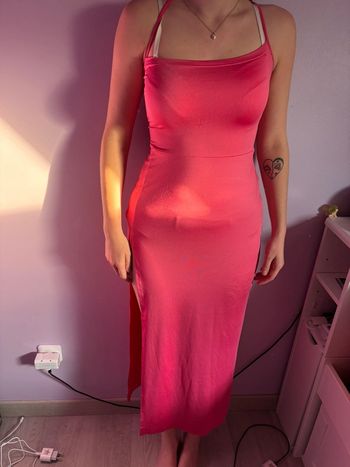 Robe longue rose à fente Shein M très bon état💕