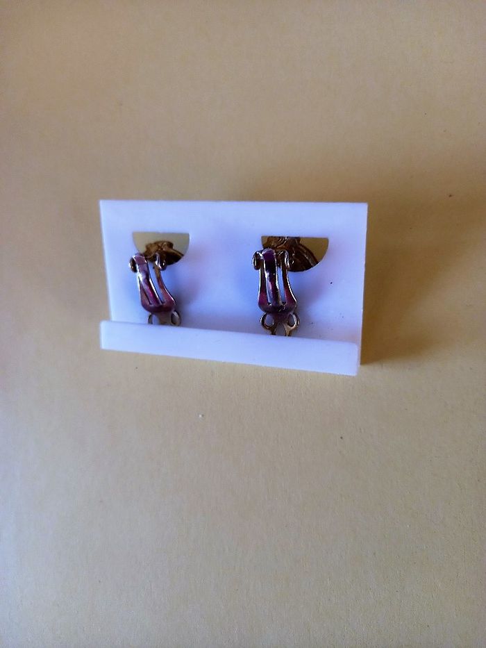 Boucles d'oreille fantaisie pierre synthétique verte - photo numéro 2
