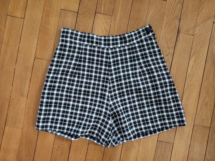 Mini short à carreaux taille haute vintage taille 36/38 fabriqué en France - photo numéro 2