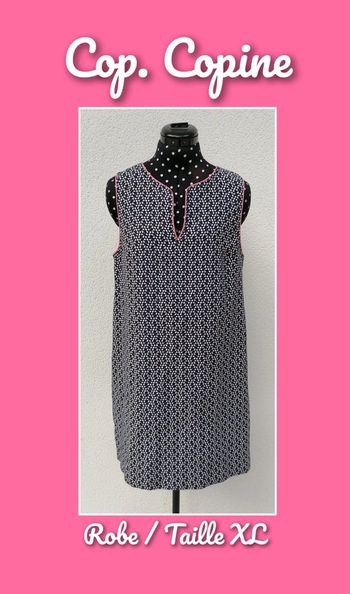 Robe imprimé géométrique noir rose blanc Taille 42 Cop. Copine