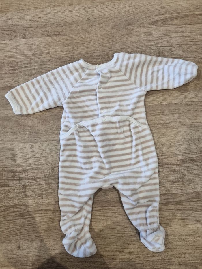 ​Pyjama Sergent Major 3 Mois Velours Rayé Hibou Tres Bonne Etat - photo numéro 3