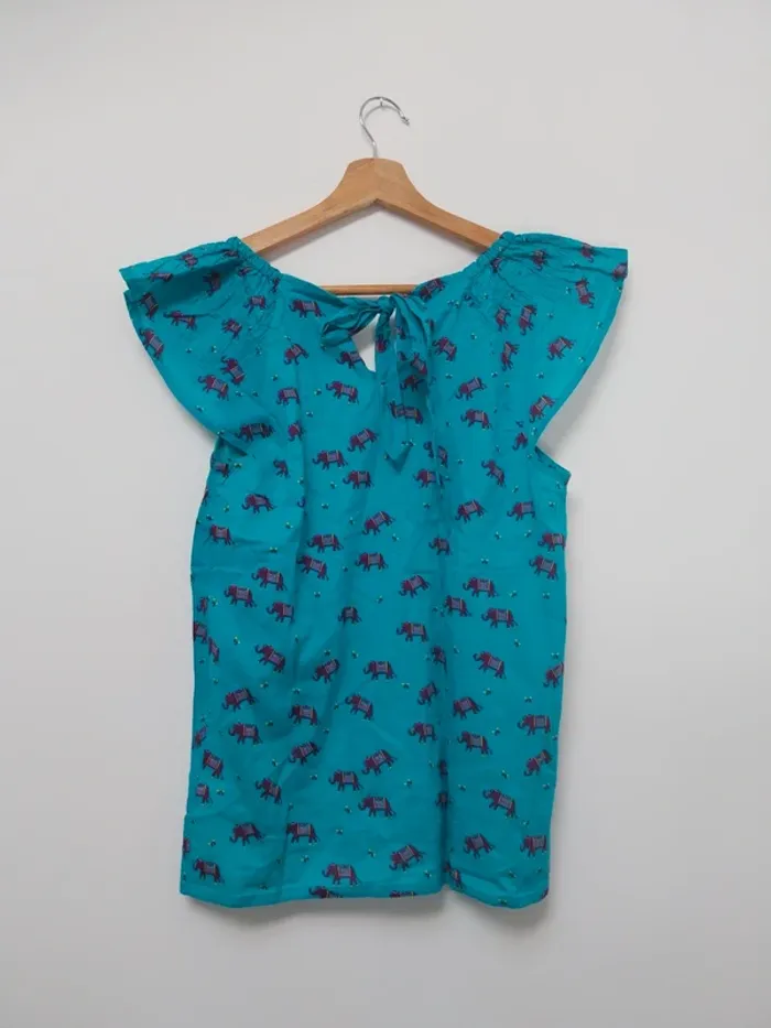 Blouse bleue à motifs La Fiancée du Mekong 40 - photo numéro 2