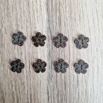 Lot de 8 boutons fleurs en bois