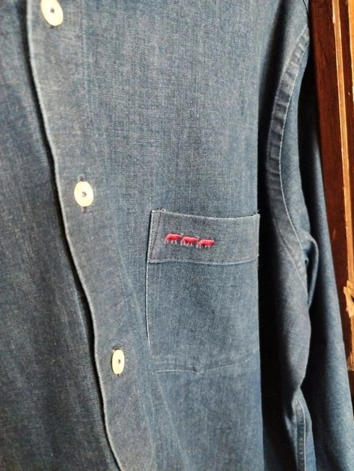 Chemise bleu style denim Mise Au Green L/40 vintage - photo numéro 4