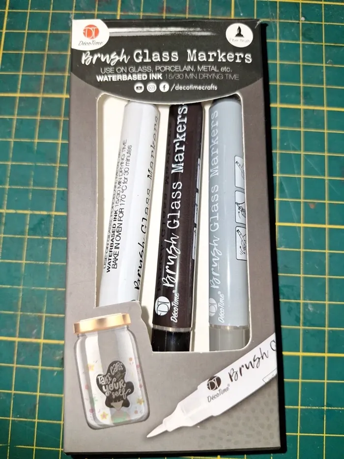 3 crayons brush glass markers noir blanc gris neuf - photo numéro 2