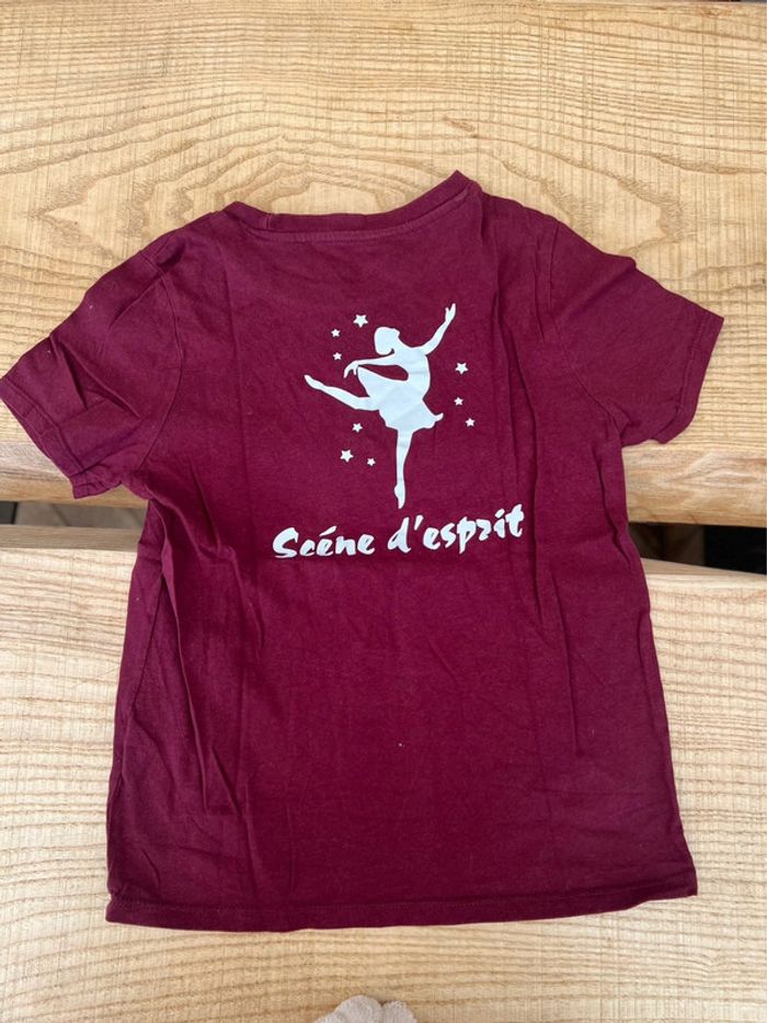 T-shirt 8-10 ans 8 10 t-shirt bordeaux danseuse prénom personnalisé maelys - photo numéro 2