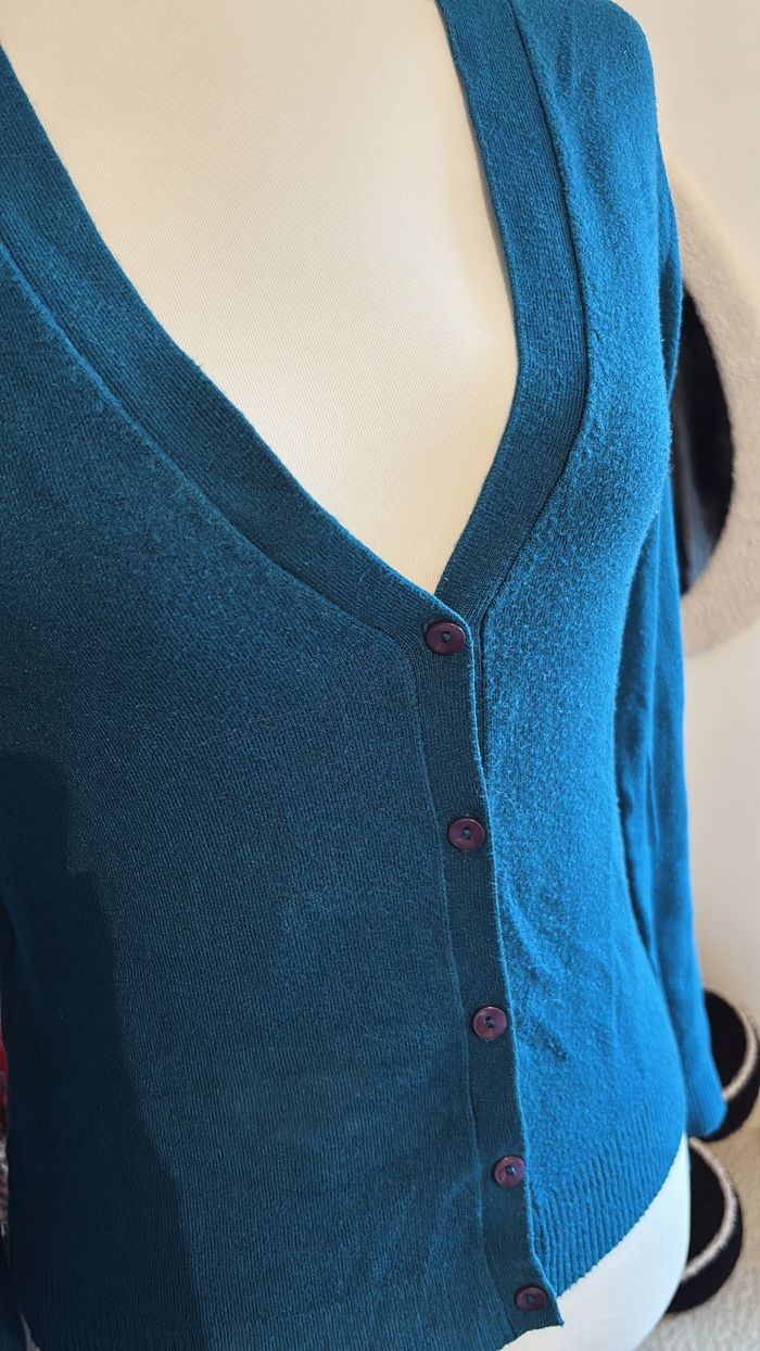 Gilet bleu canard Zara T38 - photo numéro 2
