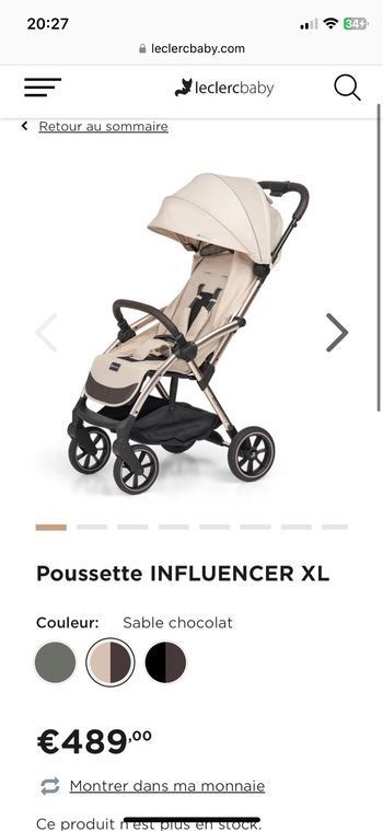 Poussette modele YOYO, LeclercBaby Influencer Xl, 120 euros au lieu de 489 euros (Neuf dans le carton)
