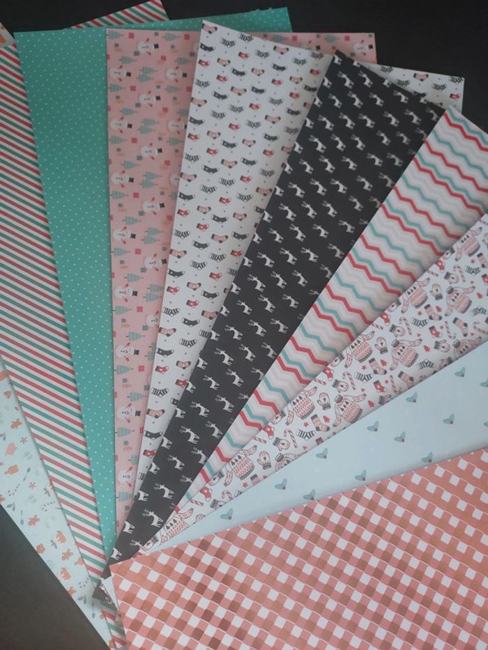 Feuilles scrapbooking thème noel - photo numéro 3