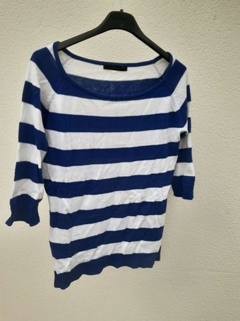 Pull fin manches 3/4 marinière