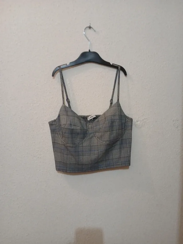 Top a bretelles court a carreaux " FB sisters " taille m