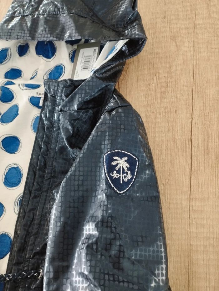 Parka cirée doublure jersey fille bleu marine nuit taille 12/18 mois 3 Pommes - photo numéro 5