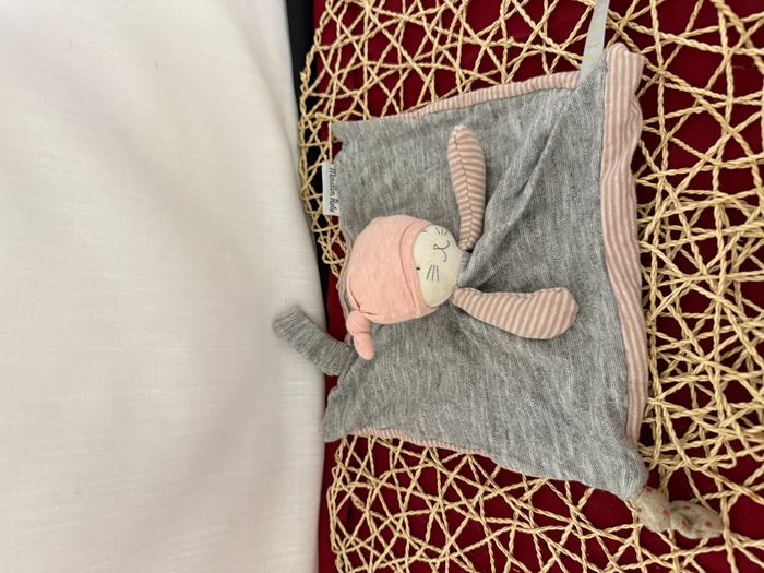 Doudou plat Chat Moon gris rose Les Petits Dodos MOULIN ROTY - photo numéro 3