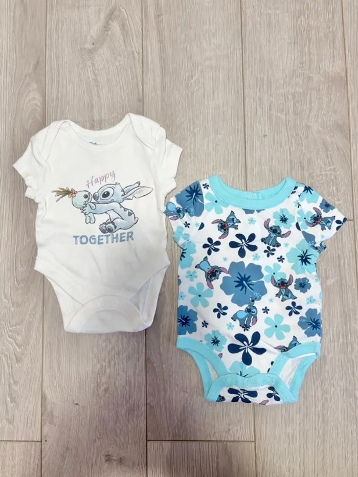 Lot body manche courte stitch 1mois garçon