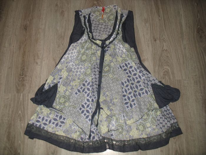 CHEMISIER SM BLEU MARINE A MOTIFS "SUN LIGHT PARIS" - TAILLE 1 - n°02