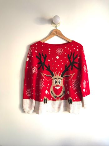 Pull de Noël avec un renne et flocons de neige taille unique neuf jamais porté