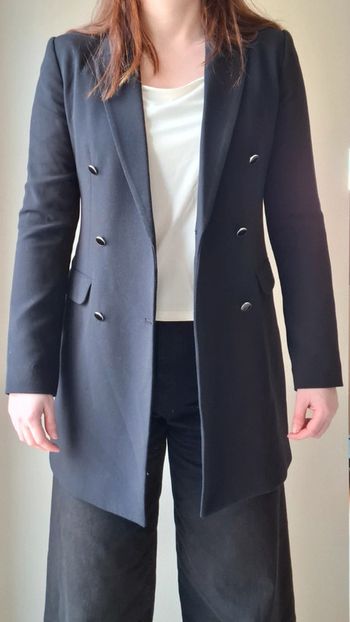 Veste de blazer longue camaïeu