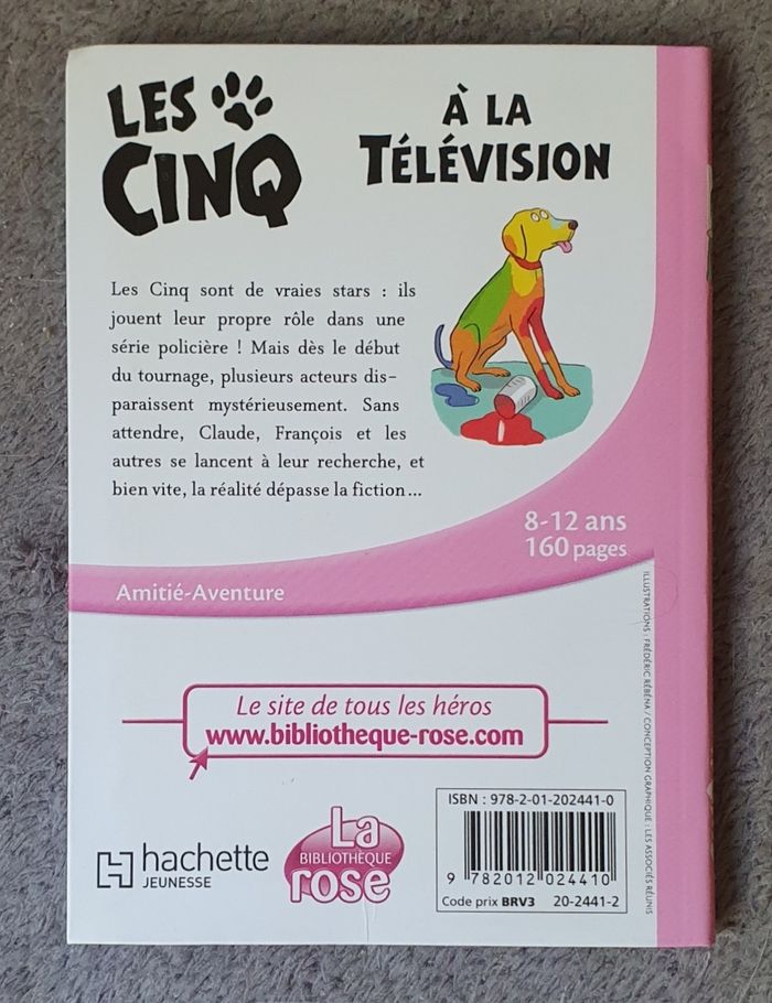 Roman Jeunesse, format poche "Les Cinq à la Télévision" (8-12 ans) / Hachette - photo numéro 2