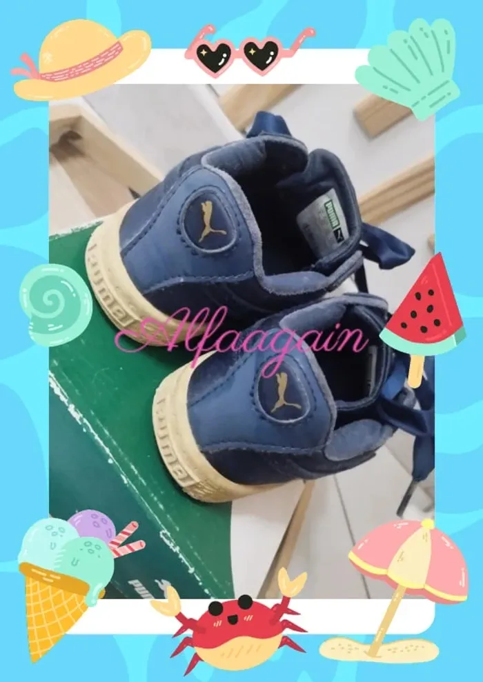 Baskets Puma satinées bleues 27 - photo numéro 7
